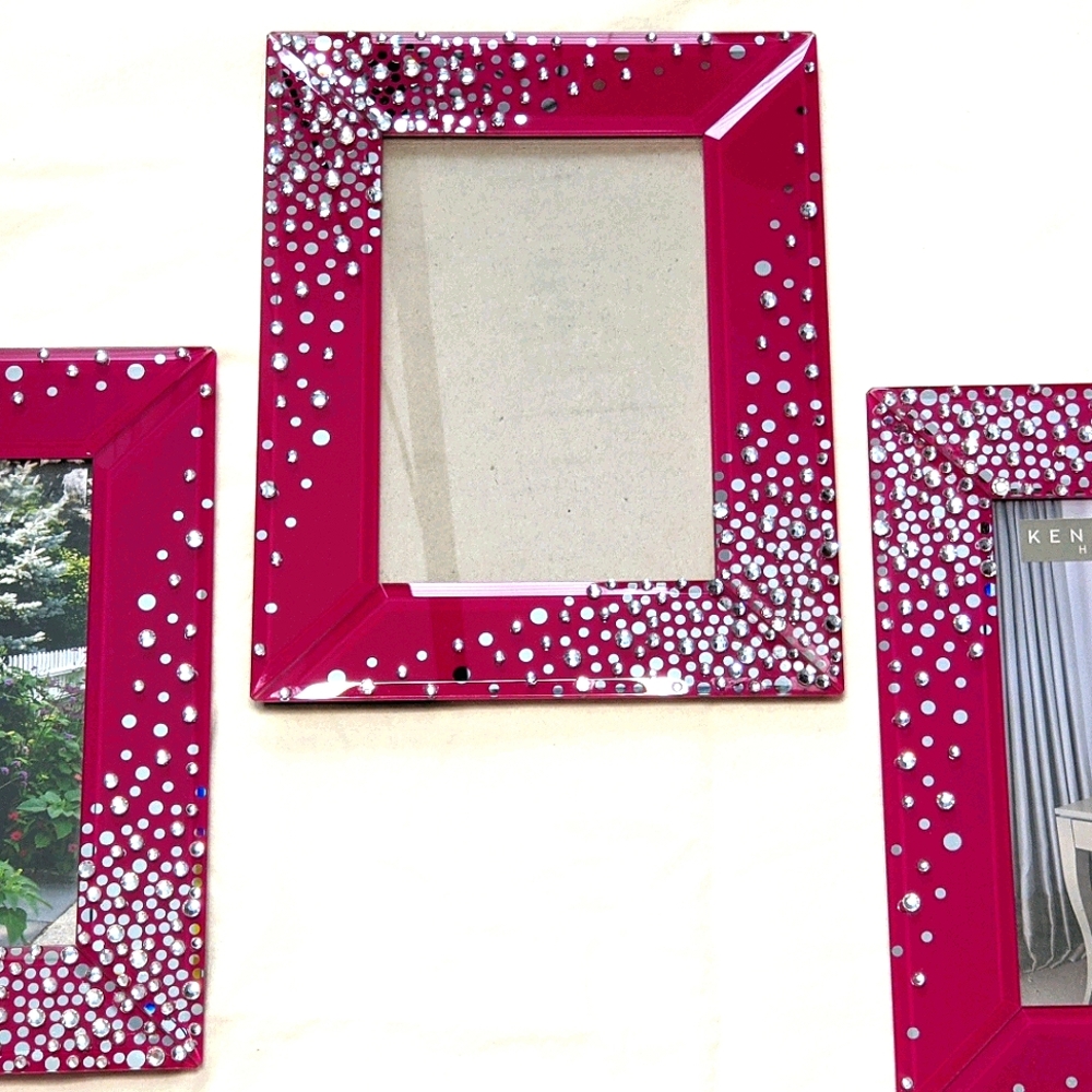 Crystalized Glass Picture Frames (Set of 3)